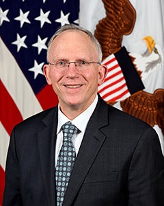Official portrait of Nickolas Guertin, Director of Operational Test and Evaluation (DOT&E) in the office of the Secretary of Defense. In September 2022, the White House announced Guertin is being nominated as the Assistant Secretary of the Navy for Research, Development and Acquisition. (Photo: Department of Defense)