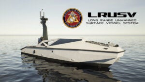 Artist concept of the Metal Shark Long Range Unmanned Surface Vessel system for the U.S. Marine Corps. (Image: Metal Shark)