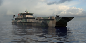 Graphic rendition of the Birdon Ancillary Surface Craft (ASC) prototype amphibious landing craft it is building for the U.S. Marine Corps. (Image: Birdon)
