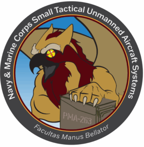 Logo for the Navy and Marine Corps Small Tactical Unmanned Aircraft Systems (STUAS) program office (PMA-263), which manages more than 16 different unmanned systems fielded globally, leads training operations, and manages various FMS cases. (Image: U.S. Navy)