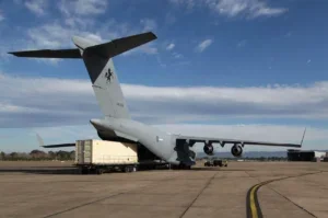 An Anduril Ghost Shark Arriving in the United States via a Royal Australian Air Force C-17 in summer 2024. (Photo: Anduril)